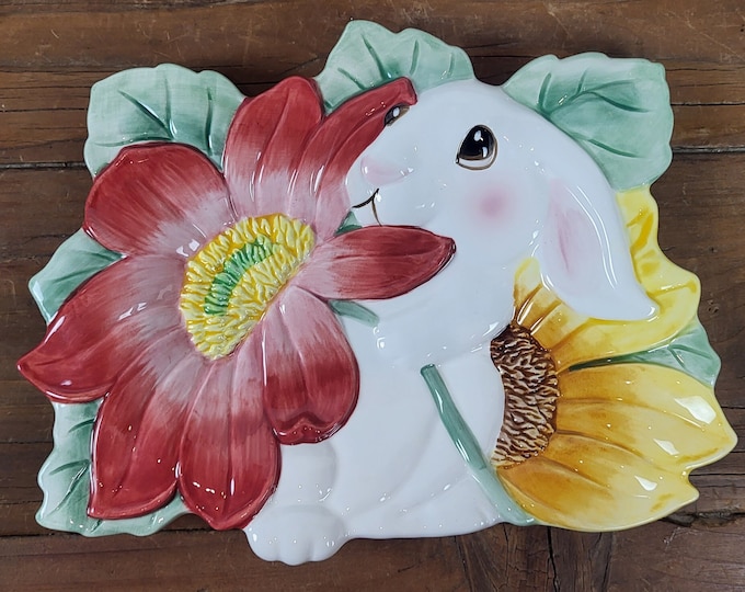 Vintage Fitz and Floyd Bunny Blooms 10" Canope Plate: Collectible Floral Decor