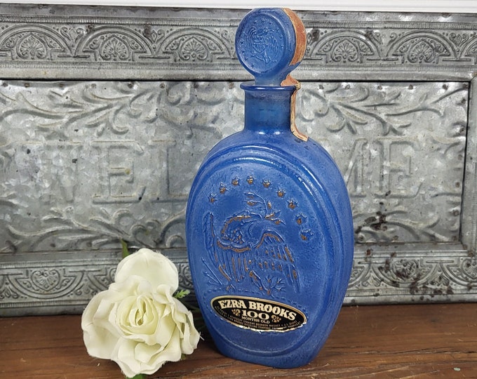 Vintage 1970 Ezra Brooks Never Surrender Decanter - Bourbon Whiskey - Empty