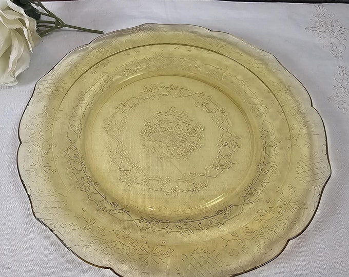 1930s Federal Glass Normandie Amber Luncheon Plate - Depression Glass