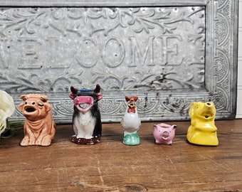 Miniature MCM Animal Creamers and Vase - 6 to Choose from