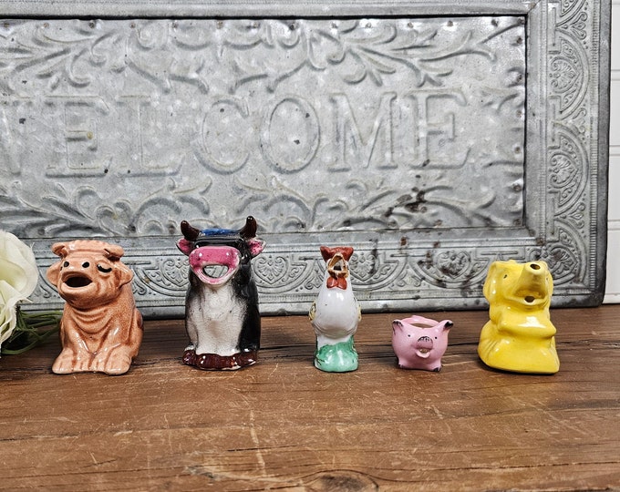 Miniature MCM Animal Creamers and Vase - 2 left to Choose from