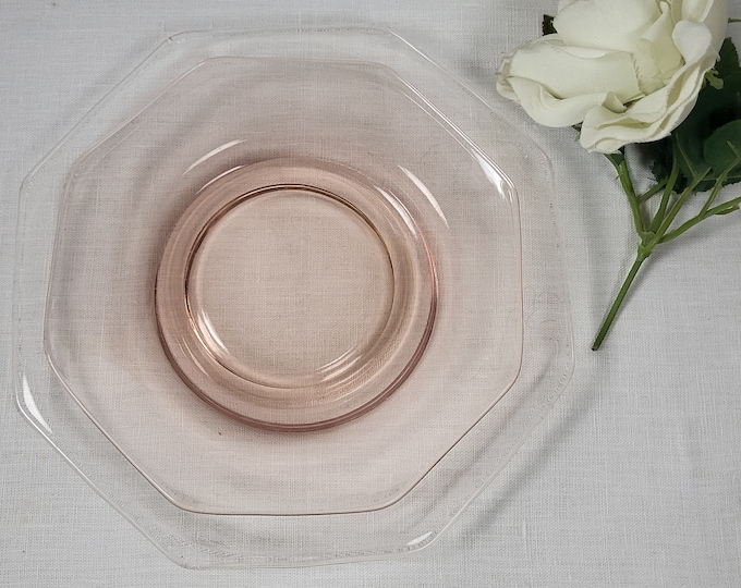 Depression Glass Small Pink Plates - Set of Two 2343 Pink by Fostoria