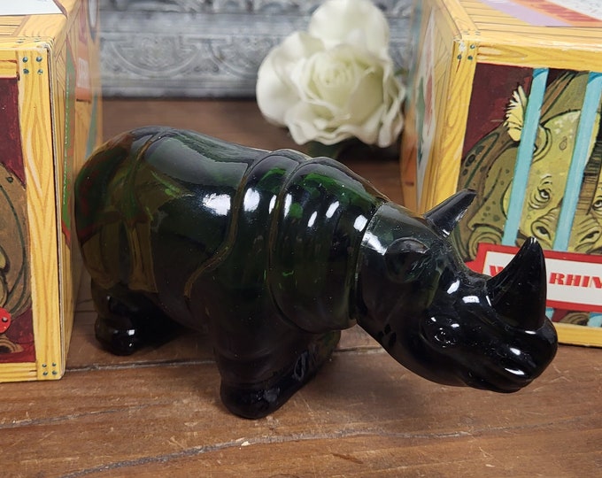 1972 Vtg Avon Big Game Rhino Decanter Spicy After Shave 4 oz - 3 available