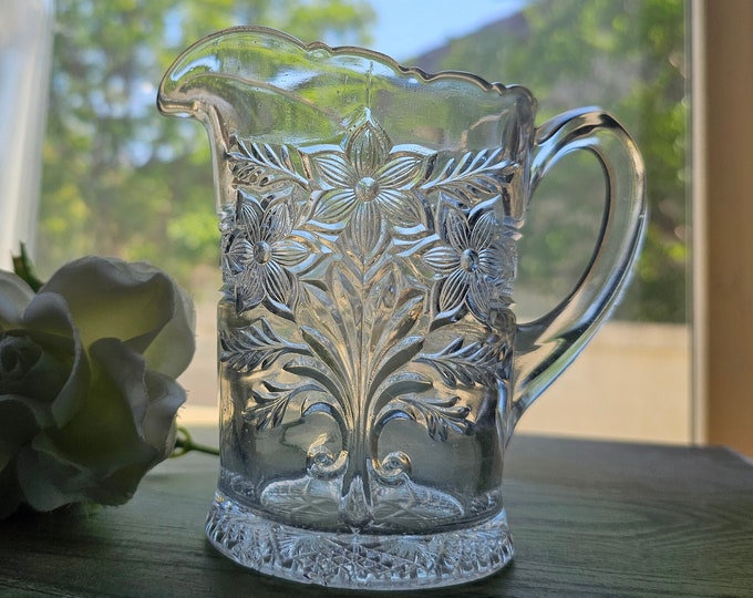 EAPG Narcissus Spray Creamer - Indiana Glass - As Is