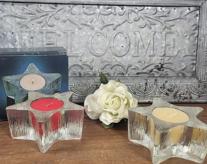 Vintage Avon Crystal Starbright Votive Candle Holders - 2 to Choose from