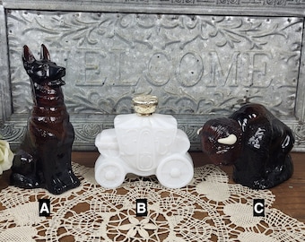 Vintage Avon - Choose from German Shepherd, Royal Carriage or American Buffalo Decanters