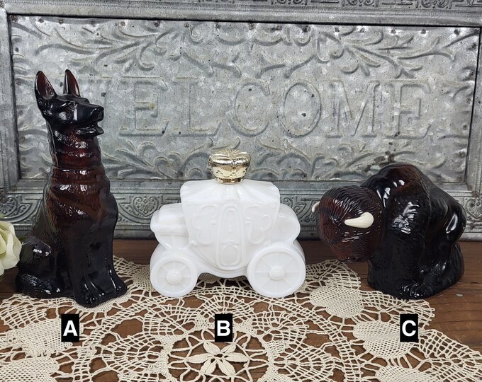 Vintage Avon - Choose from German Shepherd, Royal Carriage or American Buffalo Decanters