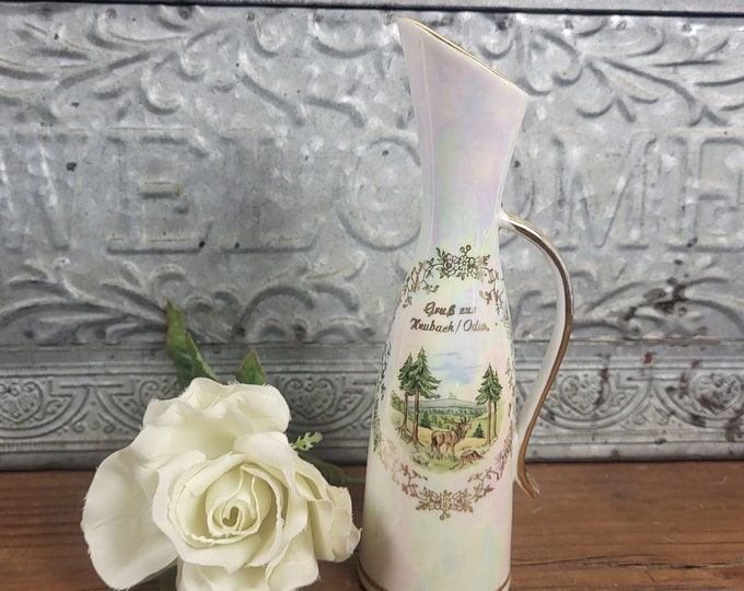 Vintage Hallerstein Bavaria Germany Souvenir Pitcher - Oscar Schaller and Co.