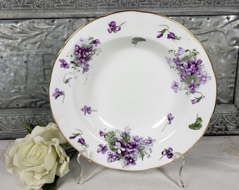 Victorian Violets 8” Rimmed Soup Bowl Bone China by Hammersley