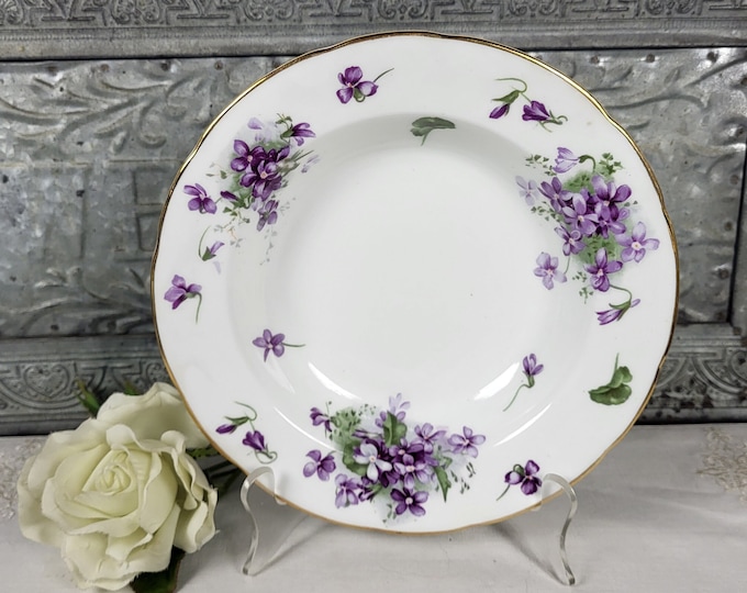 Victorian Violets 8” Rimmed Soup Bowl Bone China by Hammersley