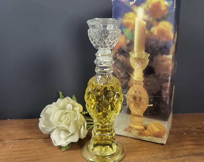 Vintage Avon Glass Regency Candlestick with Charisma Cologne - VIB