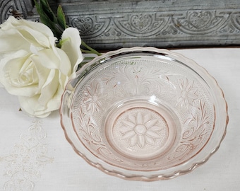 Depression Glass Small Fruit/Dessert Bowl Sandwich Pink by Anchor Hocking