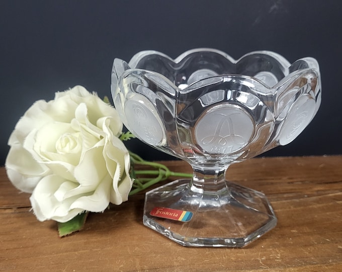 Vintage Avon Glass Fostoria 1977 91st Anniversary Coin Candy Dish