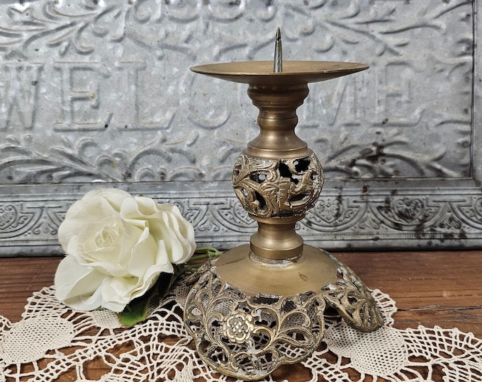 Vintage Ornate Filigree Candle Holder