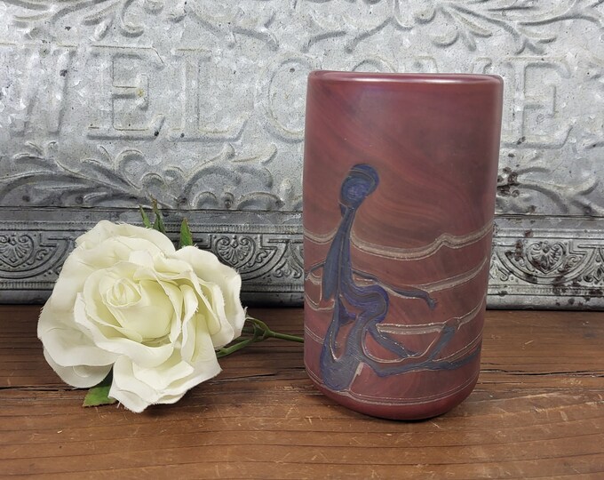 Rare 1979 Robert Varin Studio Glass  Art - Signed Hand Blown Vase