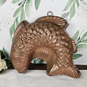 MCM Tin Lined Copper Fish Mold | Jello Mold | Kitchen Wall Decor | Farmhouse Charm