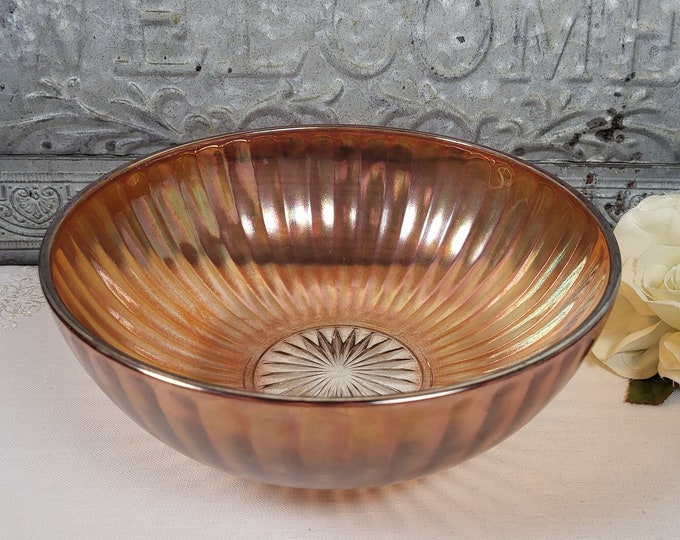 Lustre and Clear Marigold (Carnival) 8” Bowl by Imperial Glass-Ohio