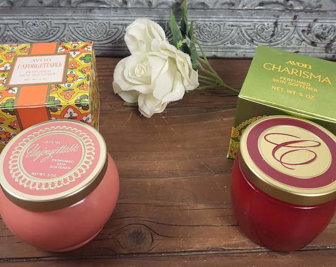 MCM Avon Perfumed Skin Softener Jars and Boxes - 2 to Choose from