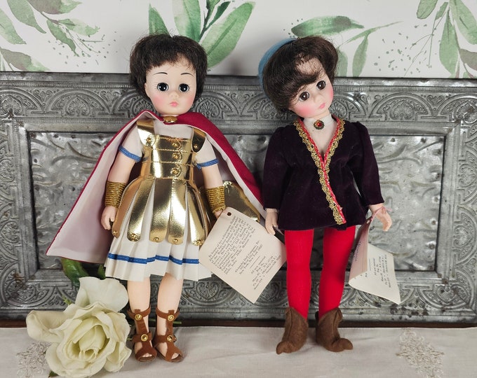 TWO 1980s Madame Alexander  13" Dolls - Marc Antony and Romeo , No box