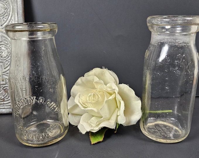 Vintage Half Pint Milk Bottles - 2 to Choose from