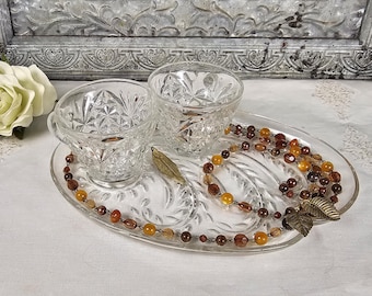 Vintage Owl Wall Decor: Upcycled Glass Trinket Dish, Jewelry Holder, Candle Holder