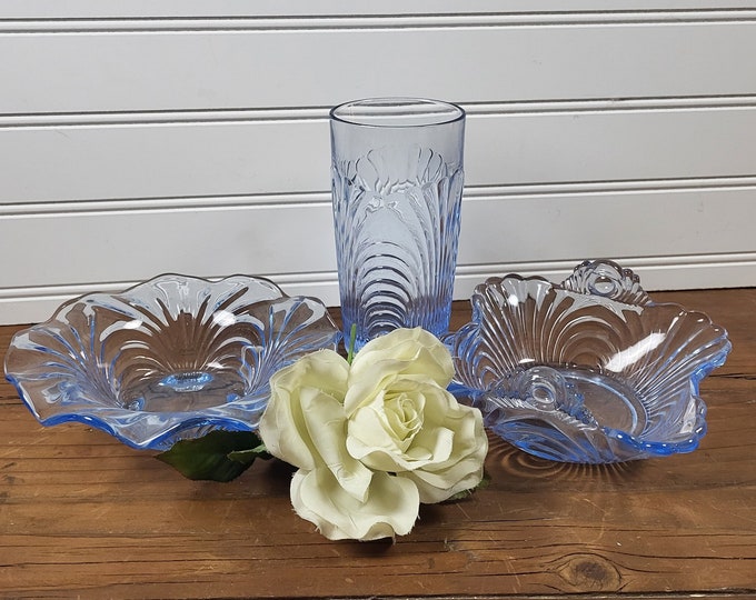 Cambridge Caprice Moonlight Blue Elegant Glass: Basket, Bowl, OR Tumbler