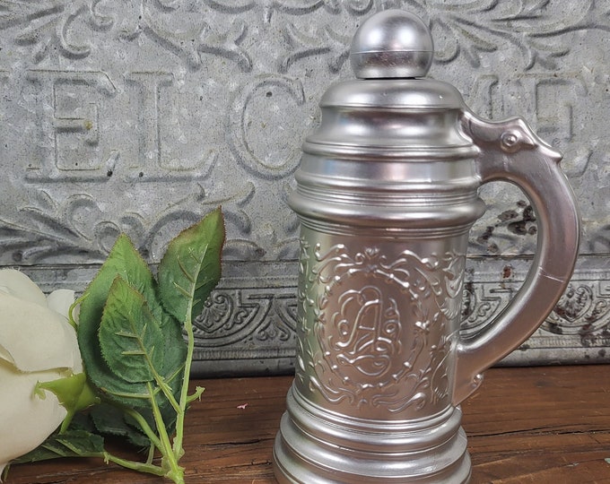 Vtg Avon Silver Stein Decanter - Empty