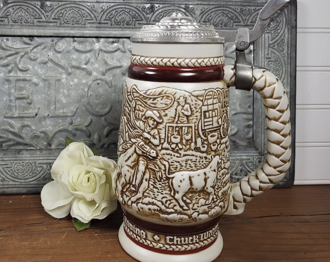 Avon Cattle Drive 1980 Authentic Numbered Lidded Beer Stein - 2 to Choose From