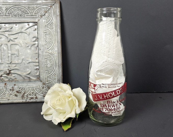 Vintage J. V. Holden Glass Pasteurized Milk Bottle - England