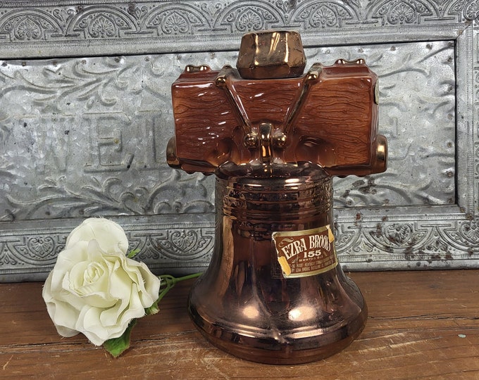 Vintage 1969 Ezra Brooks LIberty Bell Decanter - Bourbon Whiskey - Empty