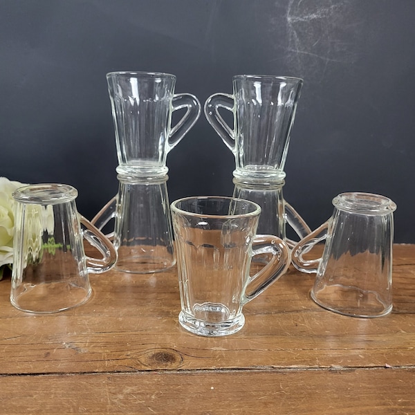 Set of 7 Vintage Pressed Glass Cappuccino Cups - Extraduro, LP