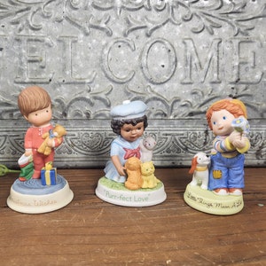 Vintage Avon Figurines - Choose 1987 Christmas Wishes, 1991 Purr-fect Love, or 1983 Little-Things-Mean-A-Lot