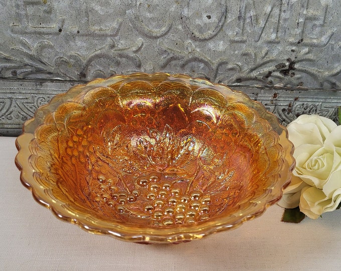 Vintage Carnival (Orange) 7" Round Bowl by Imperial Glass-Ohio