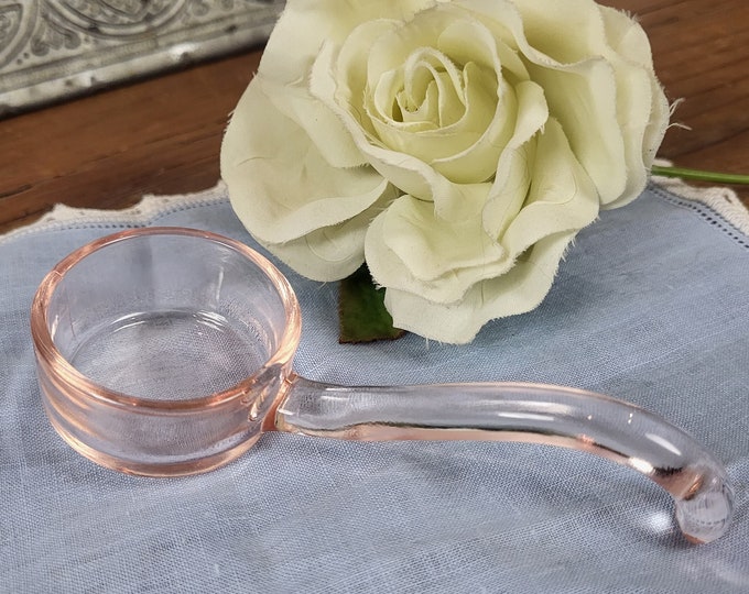 1930s Fostoria Versailles Pink Mayonnaise Ladle | Elegant Glass Condiment Server | 2 available