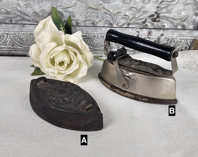 Antique Child's Sad Iron: Shabby Chic Nursery Decor | 2 available