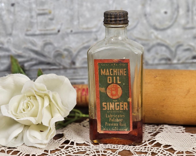 Antique Jordeau Machine Oil for Singer Sewing Machine Bottle