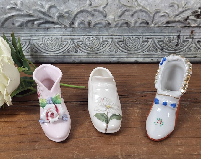 Vintage Miniature Porcelain Shoes- Monticello, Germany and Japan - Choose From 3