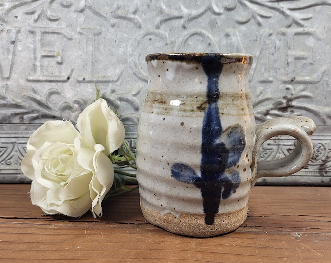 Vintage Studio Pottery Stoneware Mug, Wheel Thrown