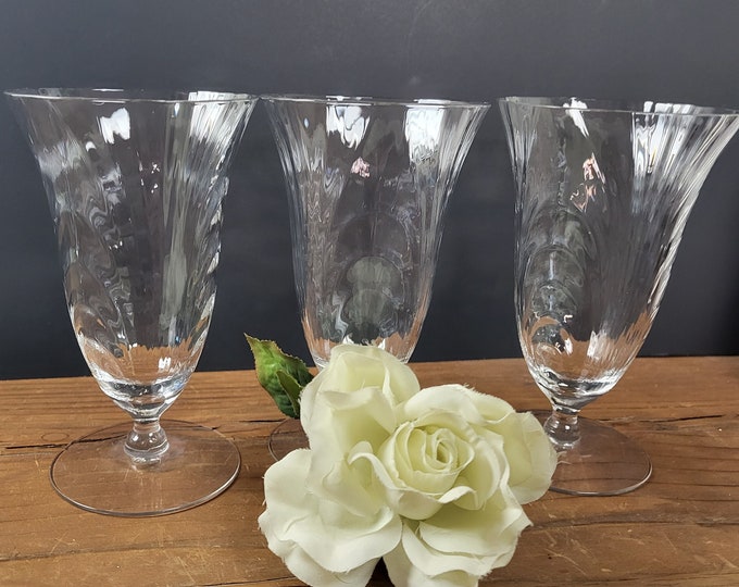 Cambridge Caprice Clear Footed 12 Oz. Ice Tea Glasses - Set of 3