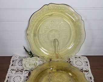 Large Patrician Amber Dinner Plate by Federal Glass - 5 available