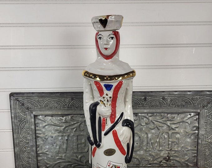 Vintage Ezra Brooks 1969 Queen of Hearts Decanter - Empty