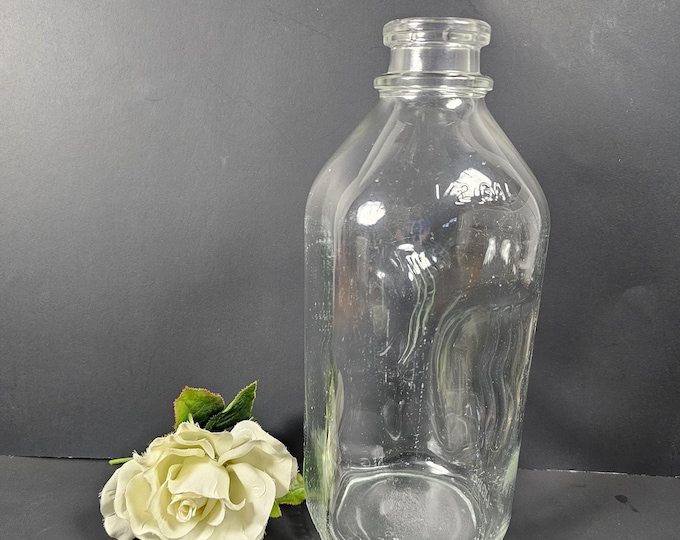 Vintage Half Gallon Milk Bottle with Side Grips