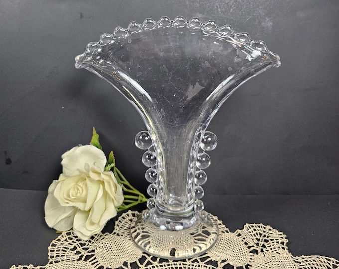 Vintage Candlewick Clear Flared Vase by Imperial Glass