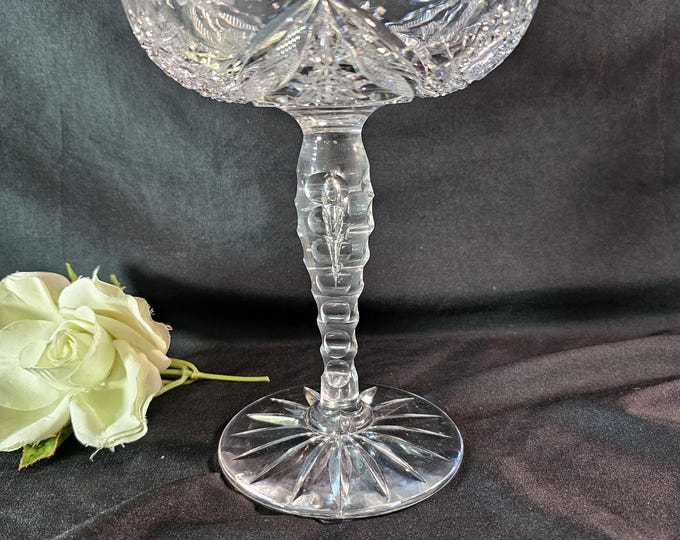 Antique American Brilliant Glass High Compote | As Found
