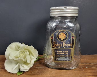 1940s Lady’s Choice Pure Plum Preserves Jar