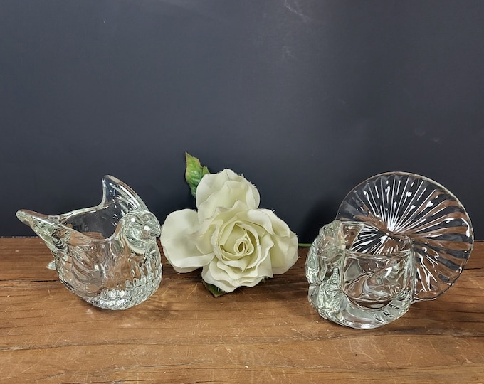 Vintage Avon Crystal Starbright Votive Candle Holders - Choose from Dove or Peacock