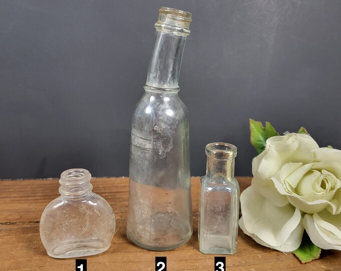 Set of 3 Vintage Bottles - History Unknown