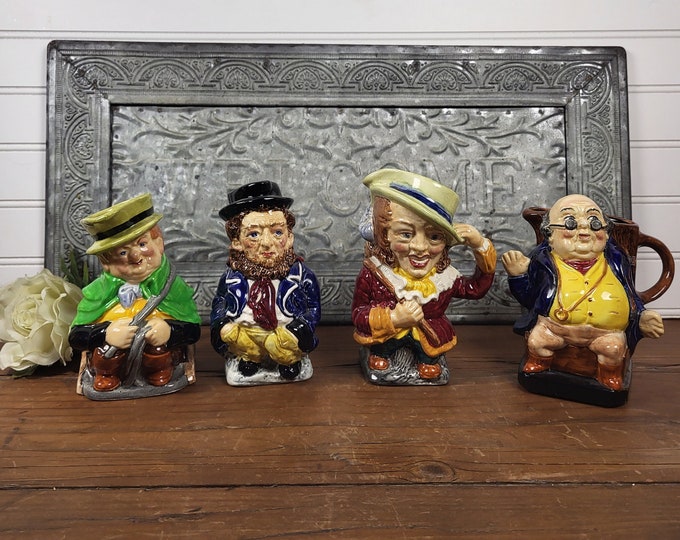 Vintage Burleigh Ware Toby Mugs: Choose Tony-Weller, Dan-Peggoty, Nicholas-Nickleby, OR Mr.Pickwick
