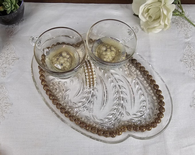 Vintage Owl Wall Decor: Upcycled Glass Trinket Dish, Jewelry Holder, Candle Holder