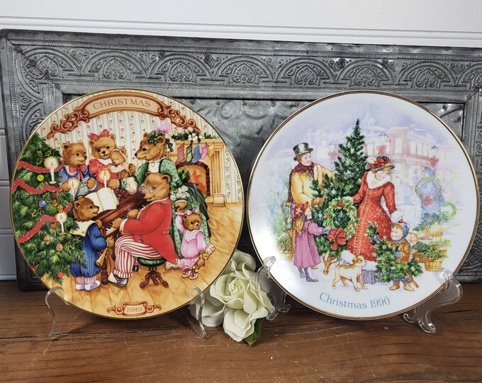 Vintage Avon Holiday Plates- Choose 1989 ‘Together for Christmas” or 1990 ‘Bringing Xmas Home’